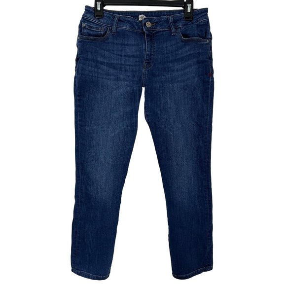 Warp & Weft Woman's size 28/29 "night sky blue" skinny denim jeans pants - Picture 1 of 7